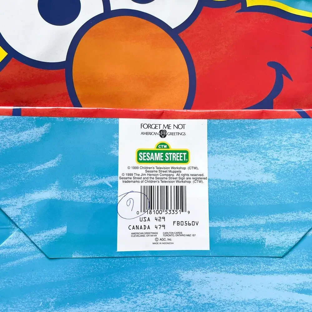 Four 90s and 00s Cartoon Character Gift Bags Scooby Spongebob Elmo Ninja Turtles